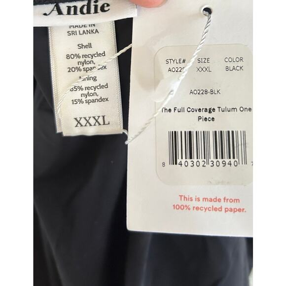 Andie Swim The Full Coverage Tulum One Piece in Black XXXL NWT - Picture 8 of 9